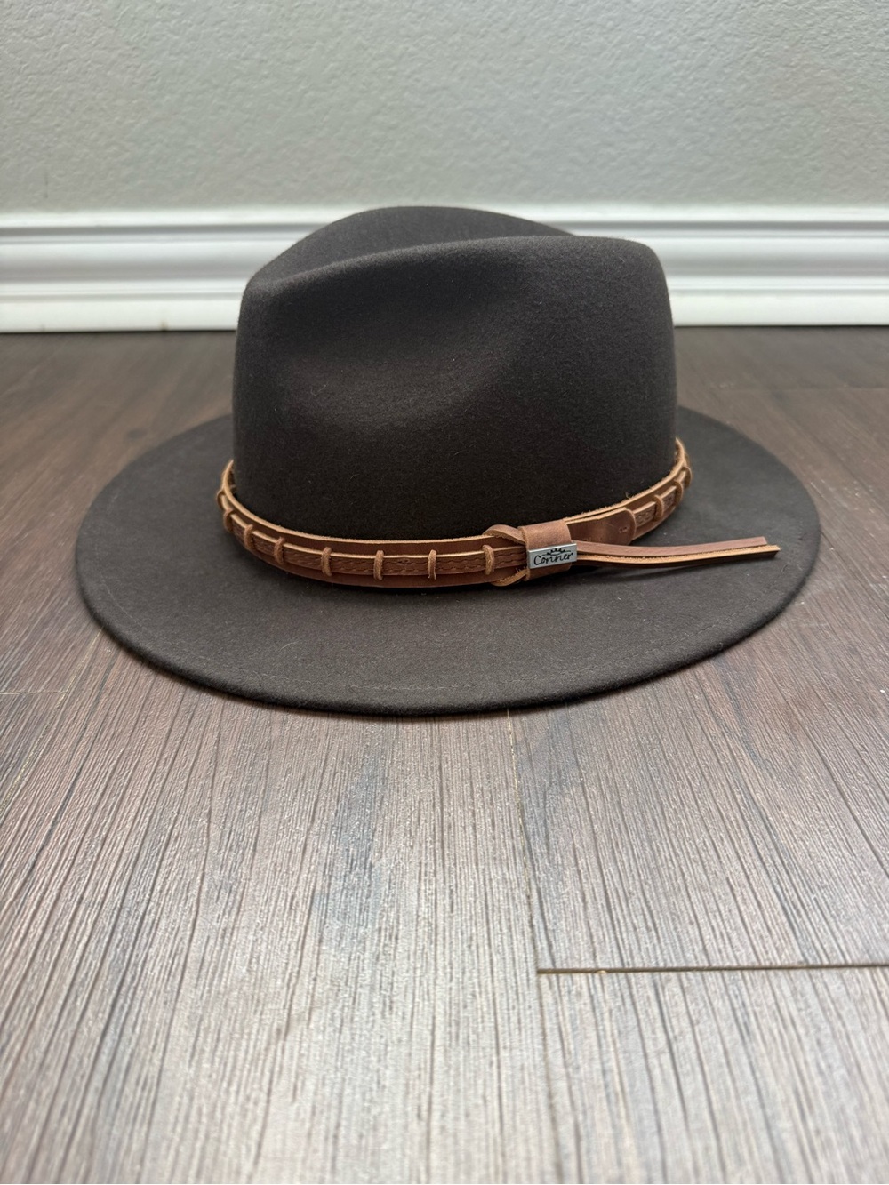 Vintage Conner Cowboy Western Wool Hat Brown Leather Hat Band Casual Size Large